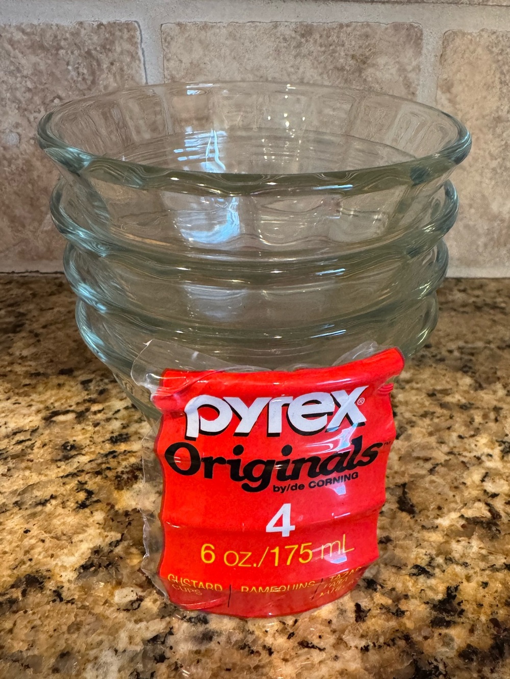 Pyrex Original 6oz Clear Glass Ribbed Custard Dishes (Set of 4) Made in USA 🇺🇸